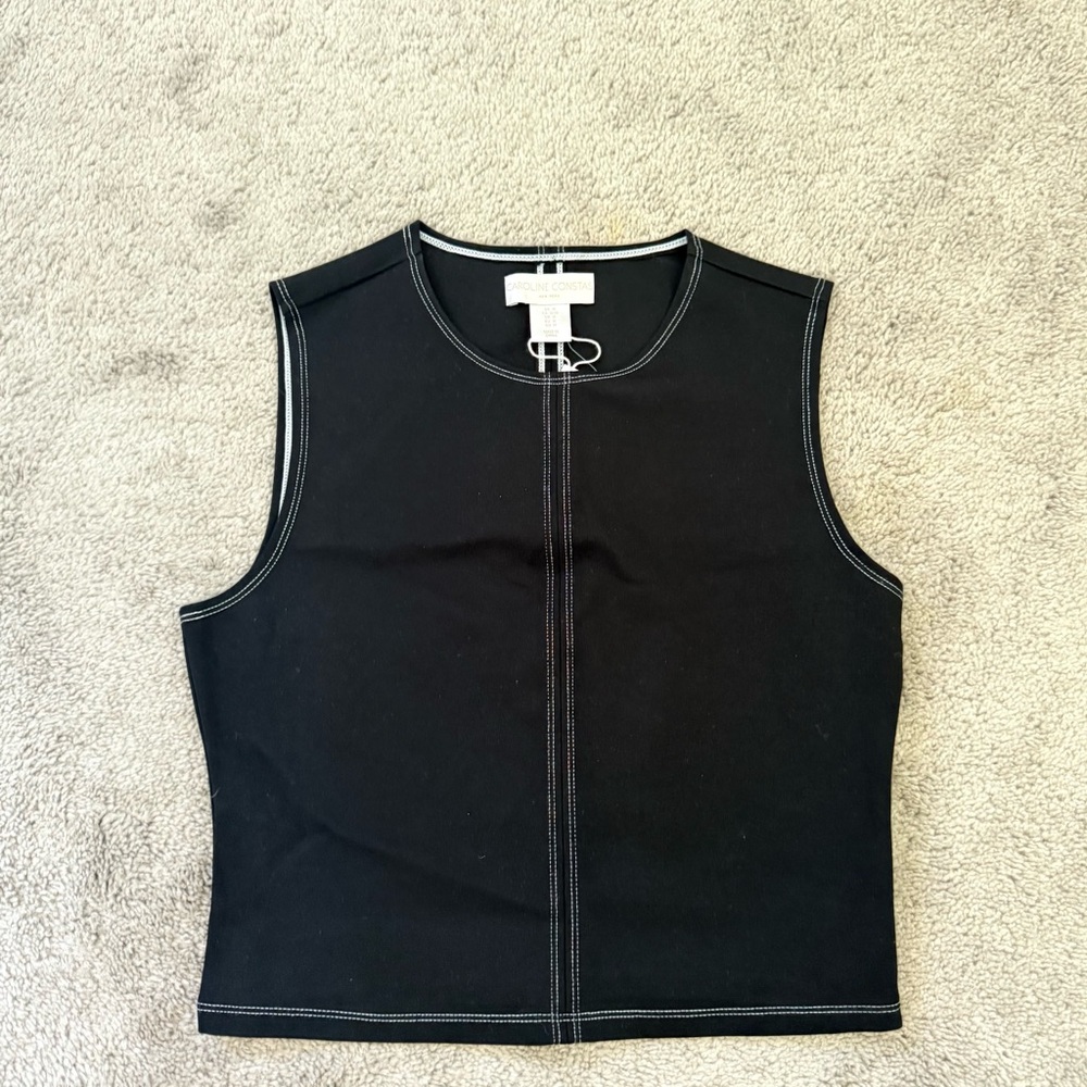 NWOT Caroline constants contrast stitch tank